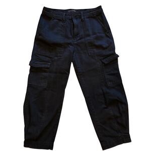 Banana Republic Petite Black Cargo Pants High Rise Straight Leg Women's Size 6P
